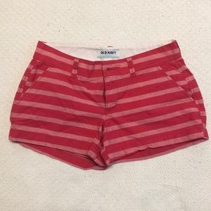 Old Navy pink striped shorts
